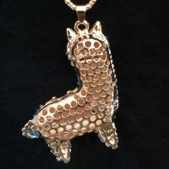 Betsy Johnson alpaca bling statement long necklace. Trendy alpaca 💕 - Picture 6 of 10